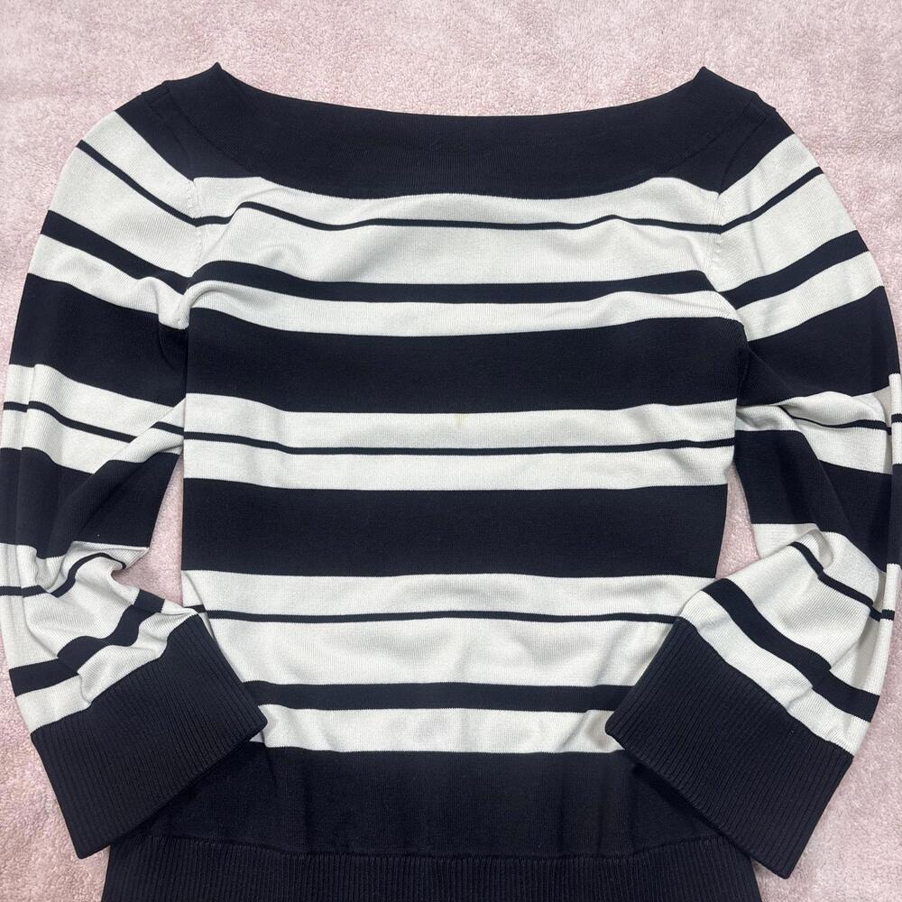 y2k striped structured wide neck top - Picture 3 of 6